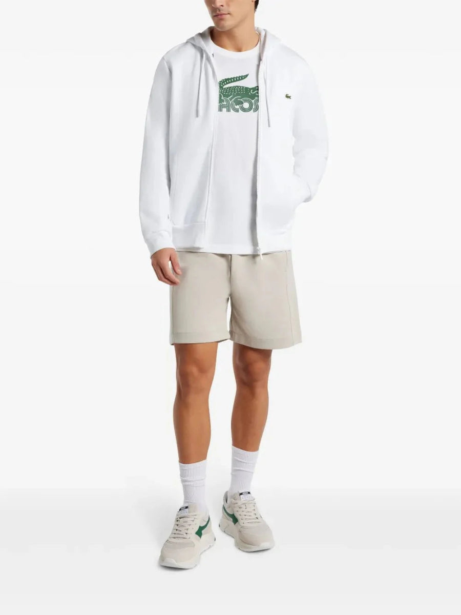 appliqué - logo zip - up hoodie - French Destock