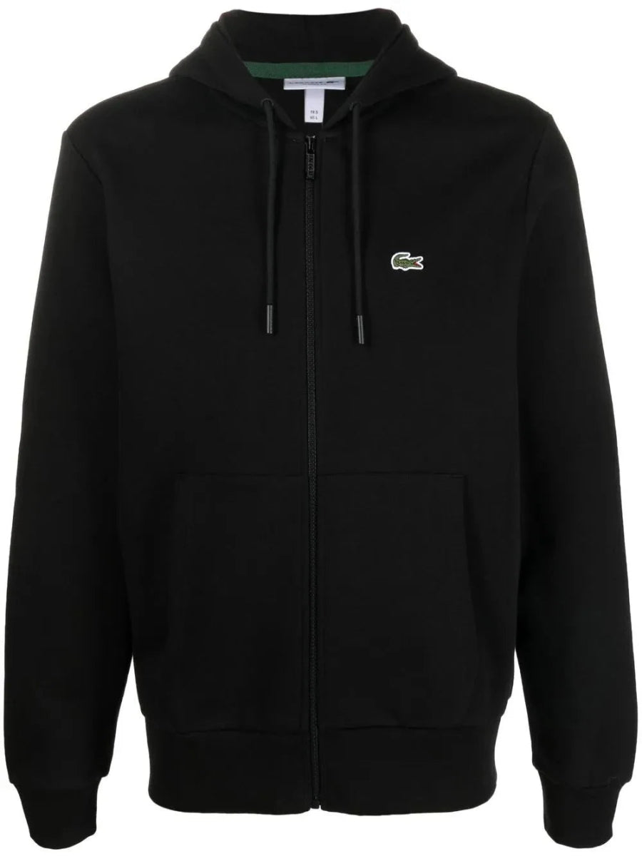 appliqué - logo zip - up hoodie - French Destock