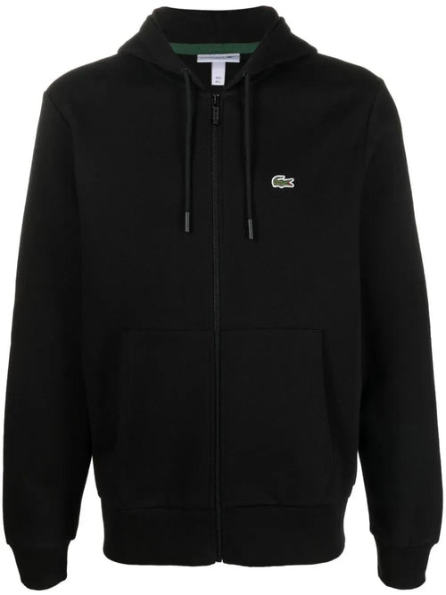 appliqué - logo zip - up hoodie - French Destock