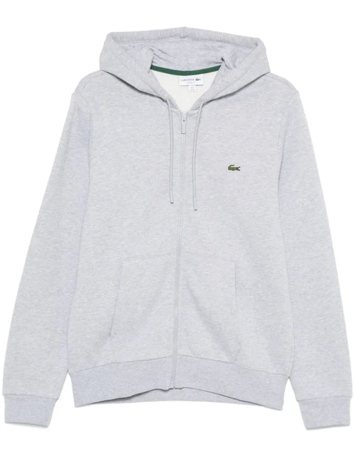 appliqué - logo zip - up hoodie - French Destock