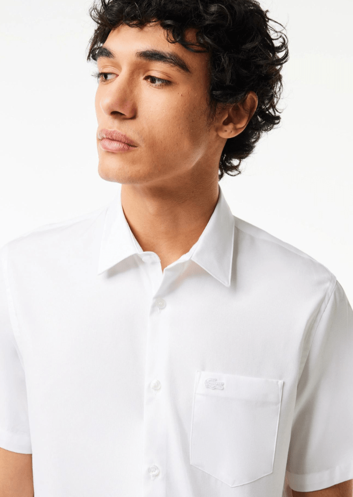 Chemise manches courtes Lacoste blanche - French Destock