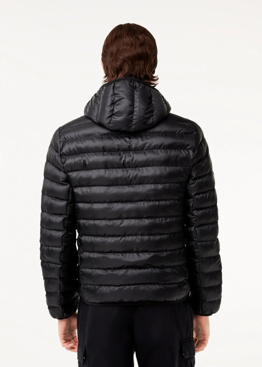 Doudoune à capuche Lacoste noire - French Destock