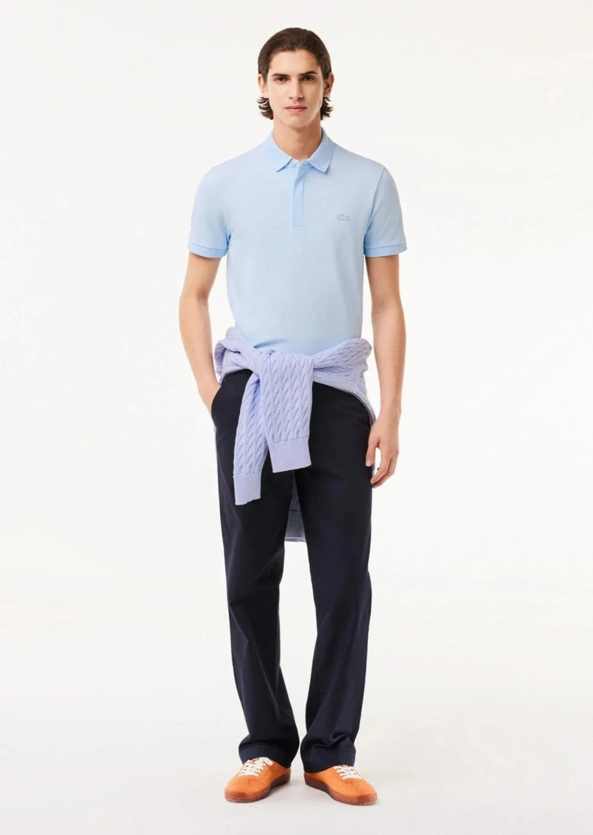 Polo Paris Lacoste bleu clair - French Destock