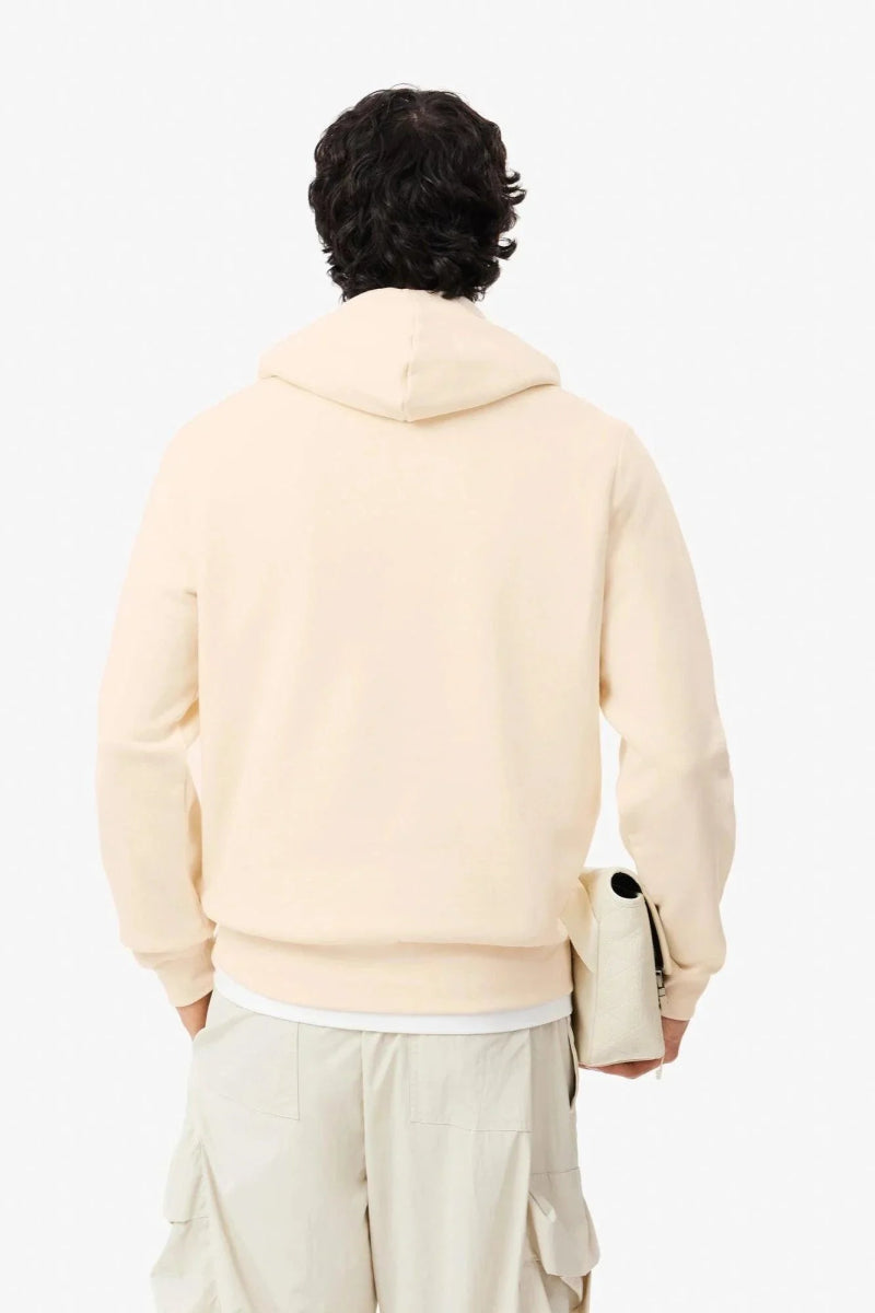 Sweat à capuche Lacoste beige - French Destock