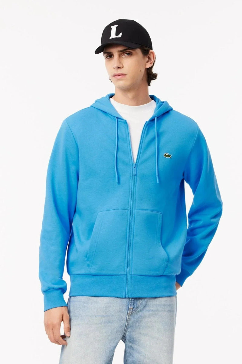 Sweat à capuche Lacoste bleu - French Destock