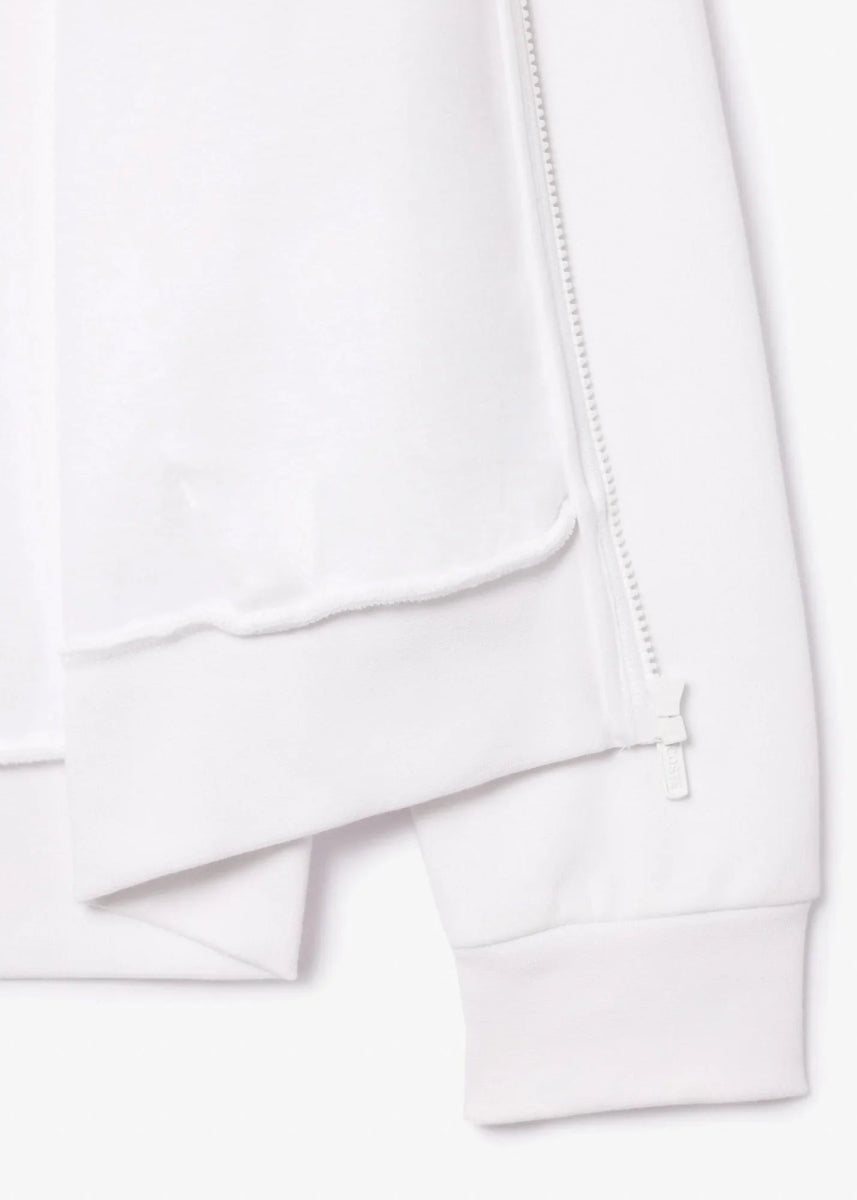 Sweat zippé à capuche Lacoste blanc - French Destock