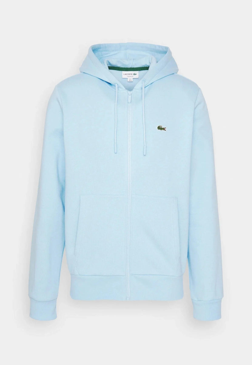 Sweat zippé à capuche Lacoste bleu clair - French Destock