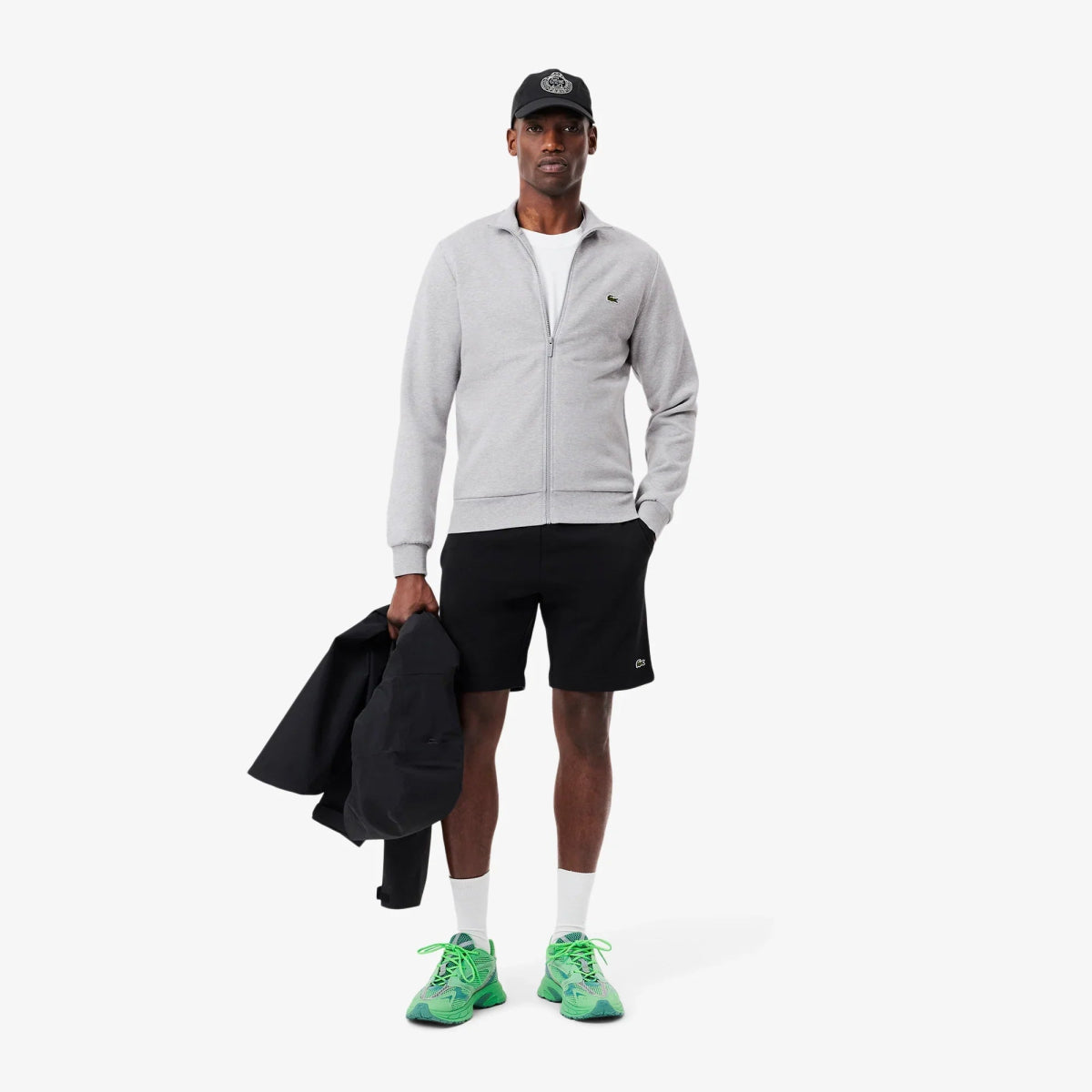 Sweat zippé Lacoste gris - French Destock