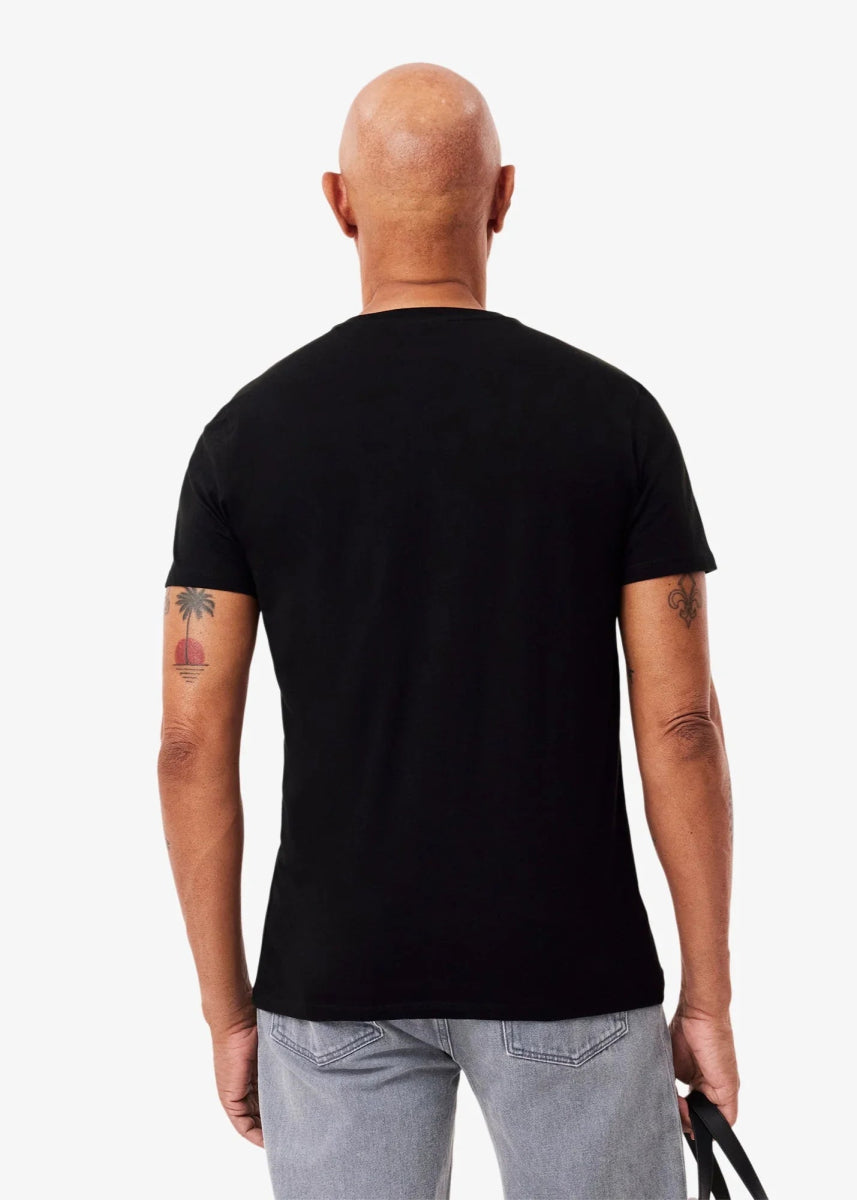 T-shirt col V Lacoste noir - French Destock