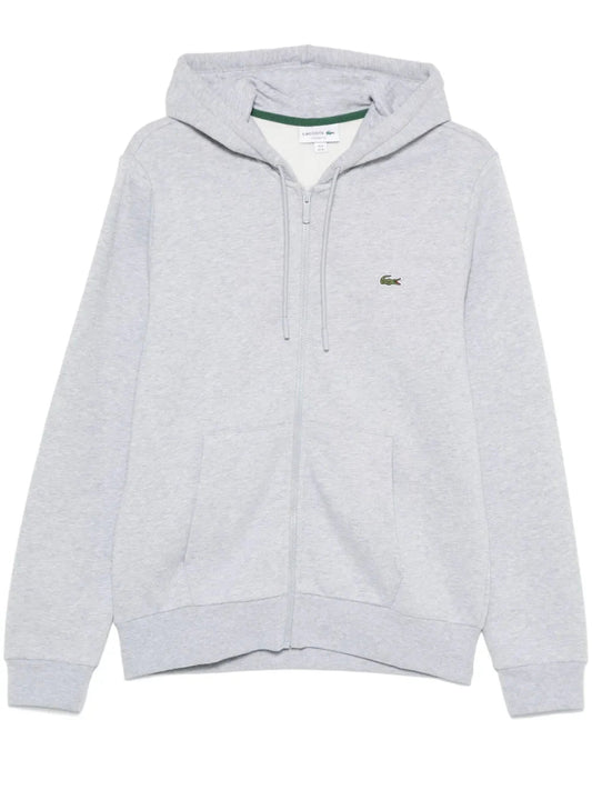 appliqué - logo zip - up hoodie - French Destock