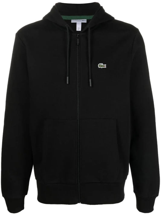 appliqué - logo zip - up hoodie - French Destock