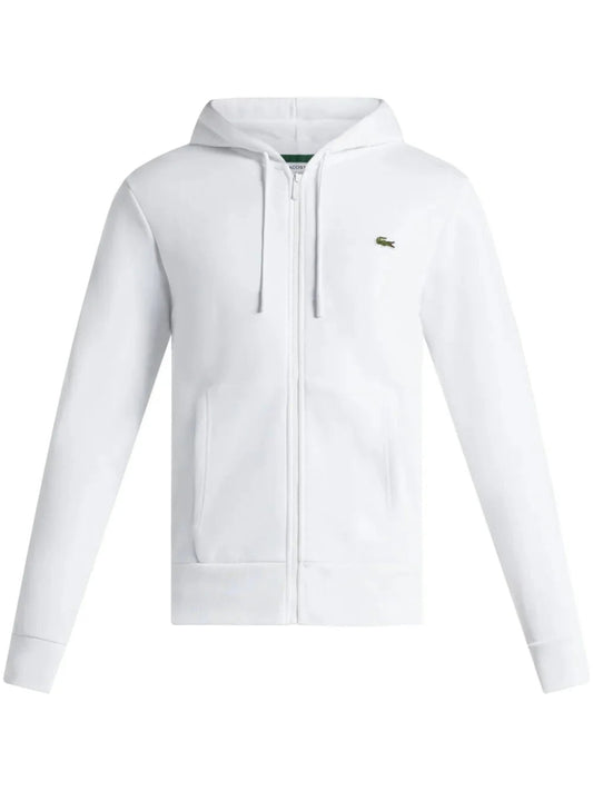 appliqué - logo zip - up hoodie - French Destock