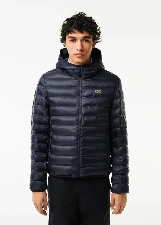 Doudoune à capuche Lacoste marine - French Destock