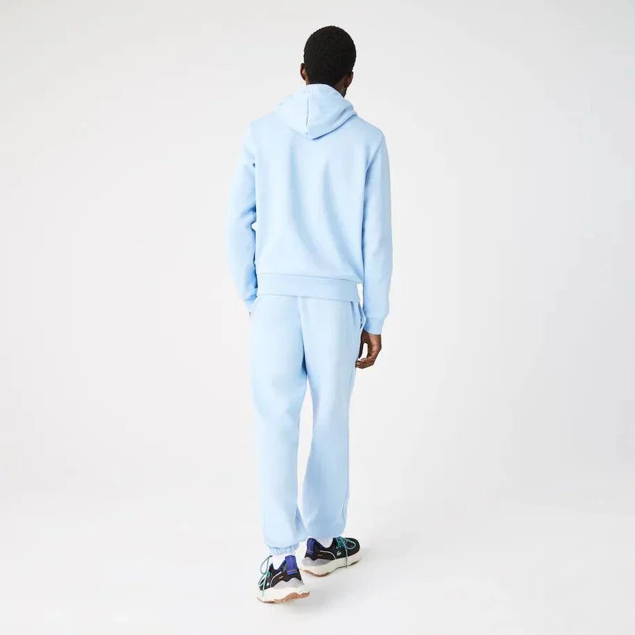 Sweat à capuche Lacoste bleu en coton bio - French Destock