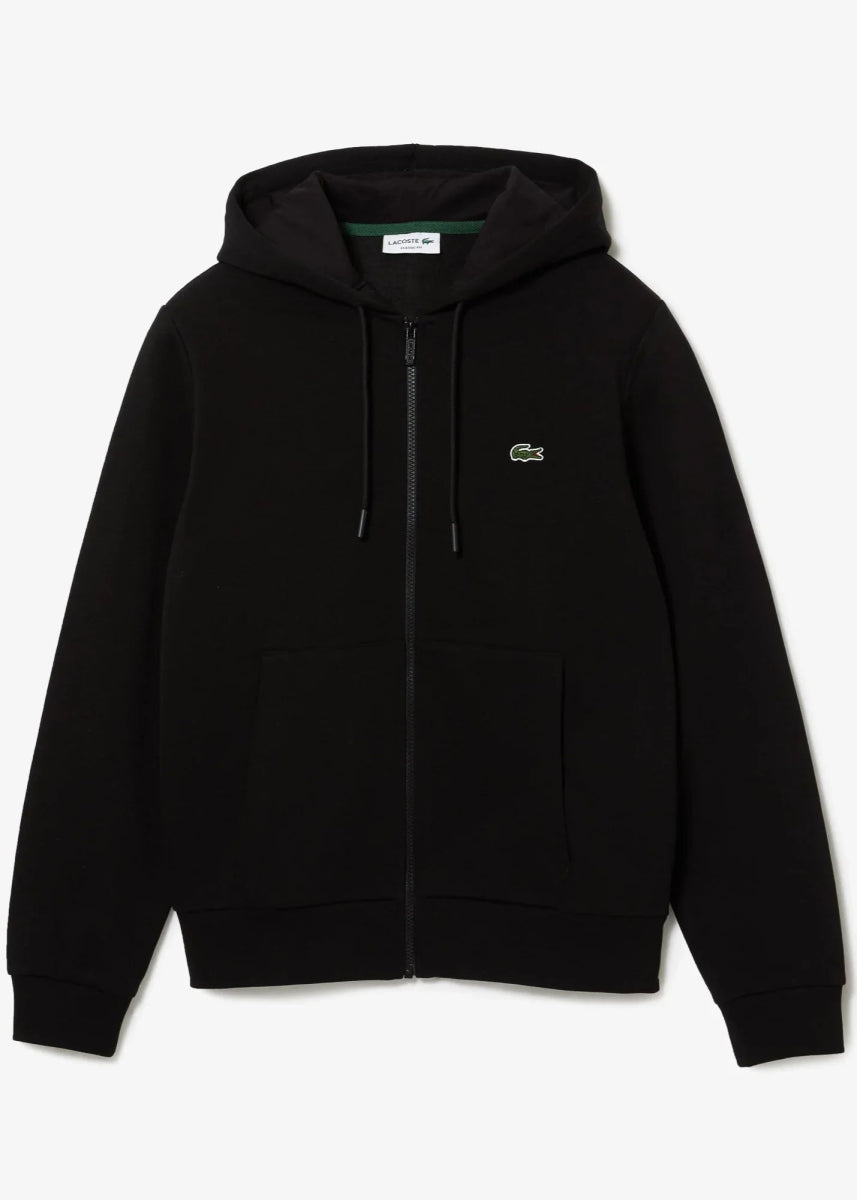 Sweat zippé à capuche Lacoste noir - French Destock